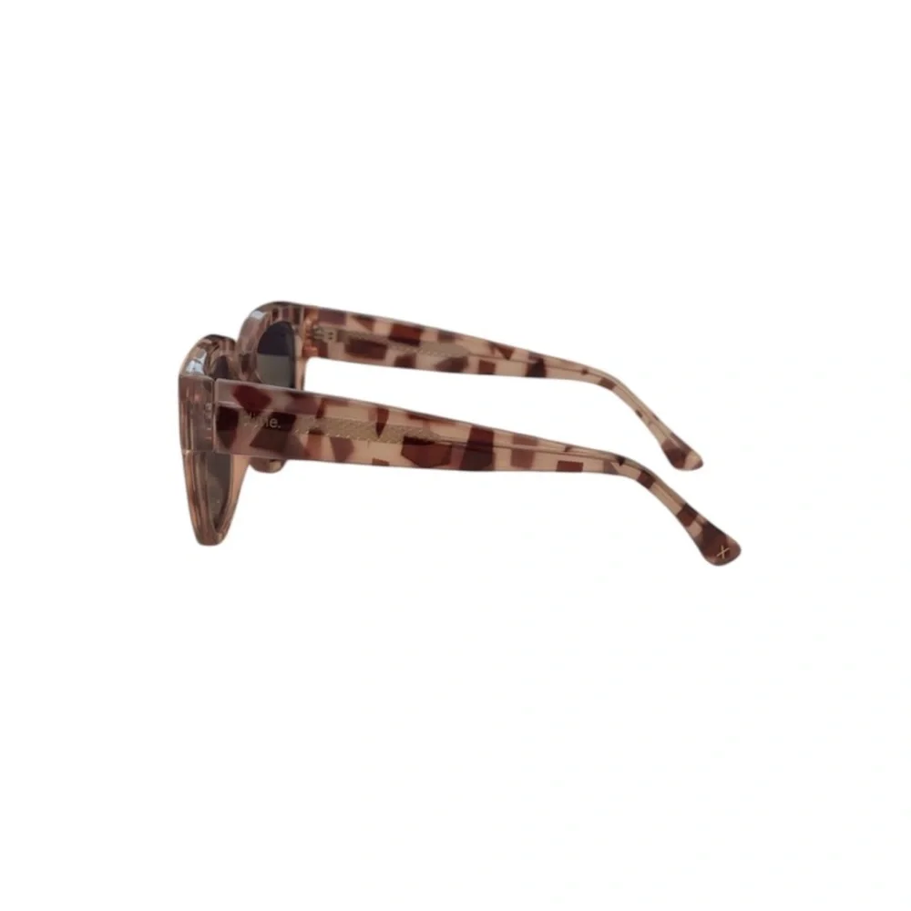 DIFF Brea Tortoise Cream Square Pink‎ Lenses Sunglasses